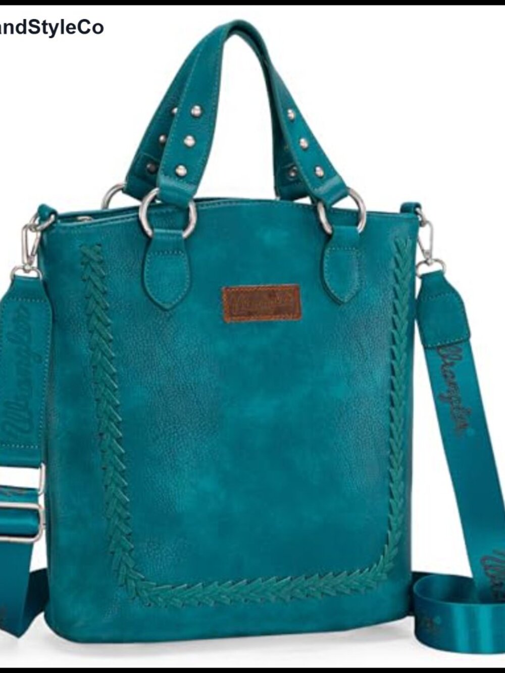 Wrangler Large Crossbody Tote Bag Vegan Leather Satchel Guitar Strap